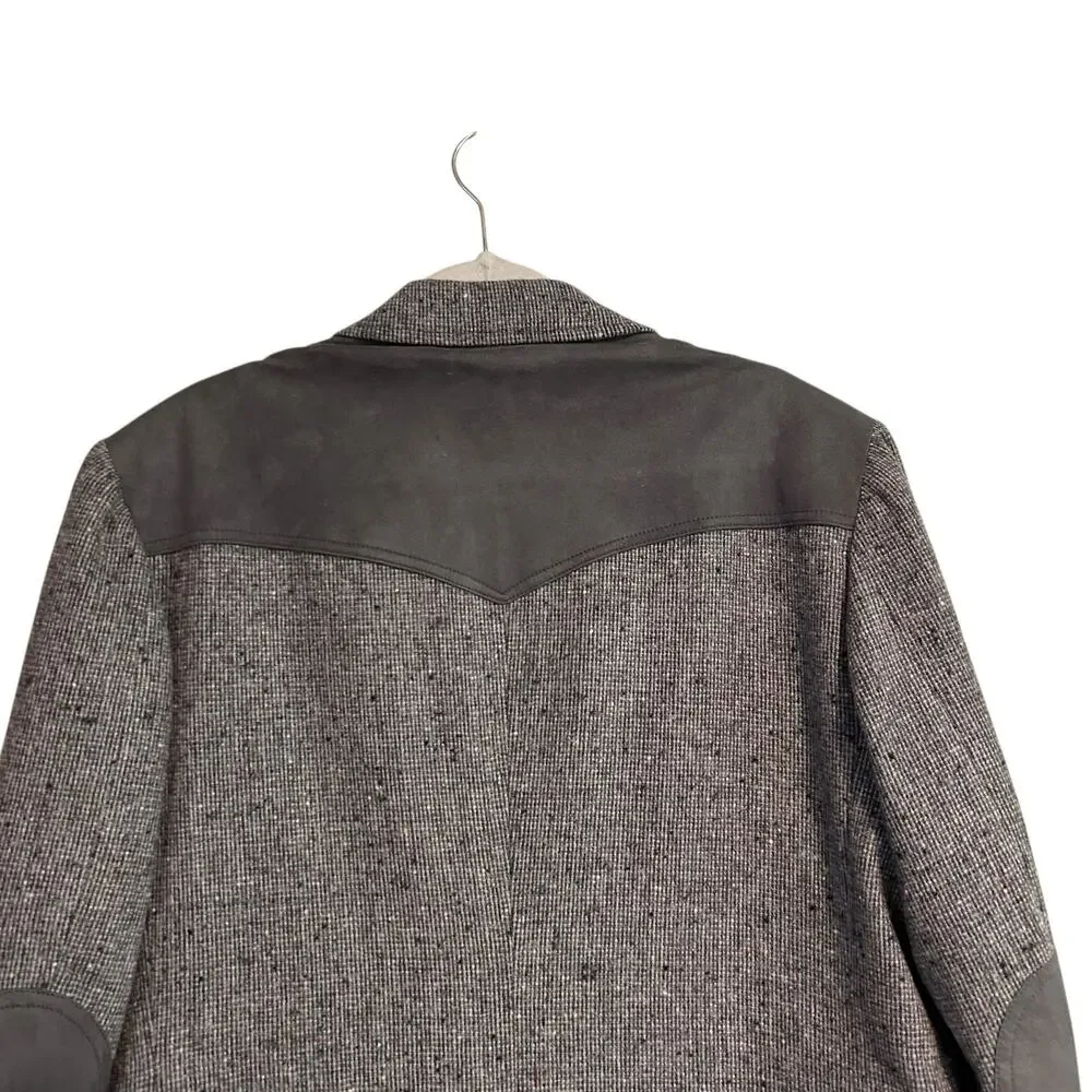 Pendleton Wool Suede Western Blazer Men’s 46R Large Gray USA Made